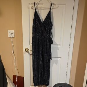 Kaileigh Black and White Striped Jumpsuit